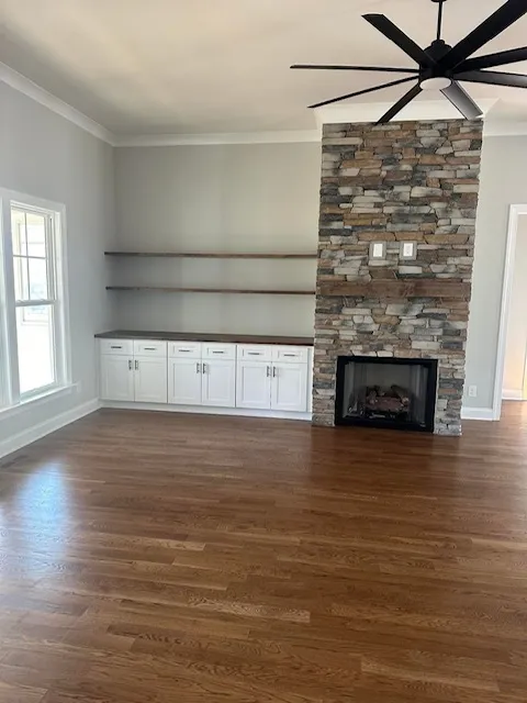 Stone Fireplace & Built-Ins